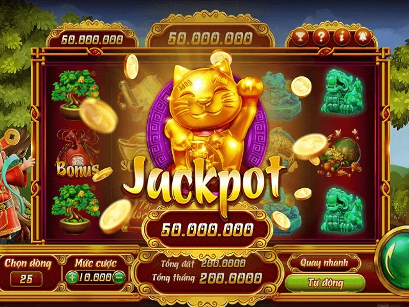Trò chơi Slot game với biểu tượng may mắn